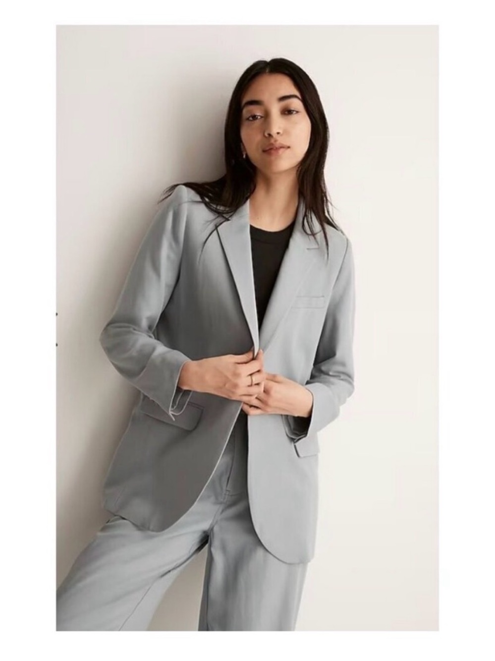Madewell The Larsen Blazer Light Blue Tailored Blazer Women Medium